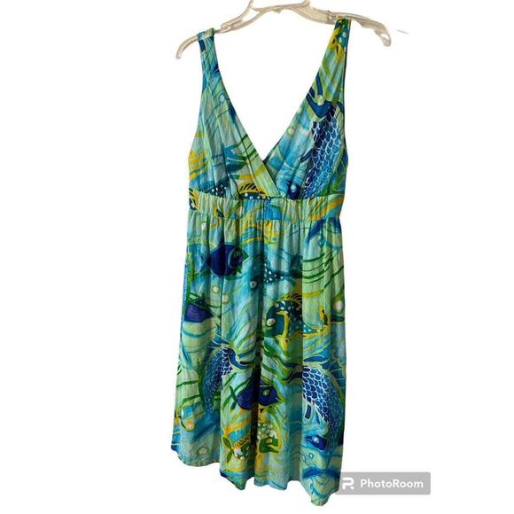 Vintage 90's JAMS WORLD LOW V-NECK POCKETS DRESS SZ M - Picture 1 of 4